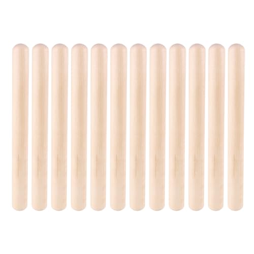 12 x Rhythmus-Sticks aus Holz, Schlagzeugstäbe, Musik-Rhythmus-Sticks, Orffs, Percussion-Instrument, Musikstäbe für Kinder, Studenten