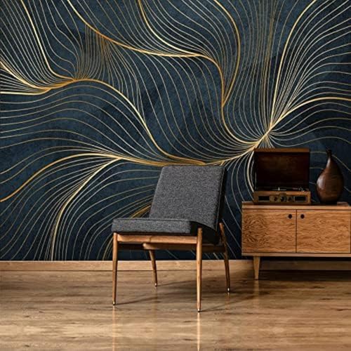 XLMING Handgemalte Goldene Ginkgo Biloba Pflanze 3D Tapete Wohnzimmer Sofa Schlafzimmer Esszimmer Home Dekoration Wand-200cm×140cm