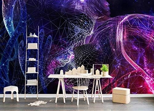 XLMING Simple Curve Couple Kissing Stars Küche Esszimmer Arbeitszimmer Wohnzimmer TV Hintergrund Wand 3D Tapete-400cm×280cm