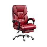 Zhaoj24-05 Bürostuhl Ergonomischer Bürostuhl, bequemer, langlebiger Sitzstuhl, Liegestuhl, Computerstuhl, Drehstuhl, Heimschreibtischstuhl, Business-Stuhl Schreibtischstuhl(Red)