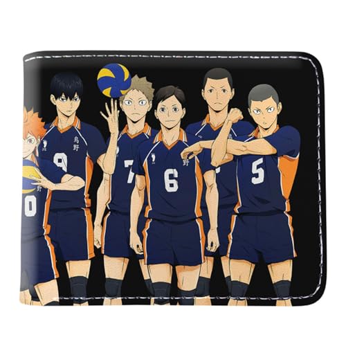 RYNDEX Haiky-uu!! Kartenetui Anime, Zweifach Gefalteter Geldbörse Klein, PU Leather Geldbörse Brieftasche Wallet(Color:Multicolor 5)