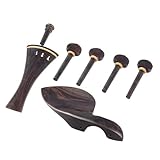 Zubehör Kit für Violine 4/4 Violine Ebenholz Zubehör Kinnstütze Klavier Achse String Bord Schwanz Post Mit Schwanz Seil Micro(Yellow circle)