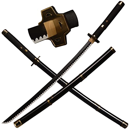 LQZJG Cosplay Anime Bambus Schwert, Roronoa Zoro Schwert Katana Yubashiri Katana 103cm/42 Zoll