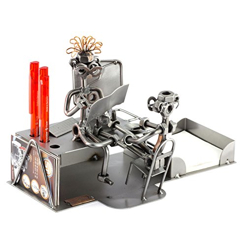 Steelman24 I Schraubenmännchen Pc-Büro 2 Personen Mit Persönlicher Gravur I Made in Germany I Handarbeit I Geschenkidee I Stahlfigur I Metallfigur