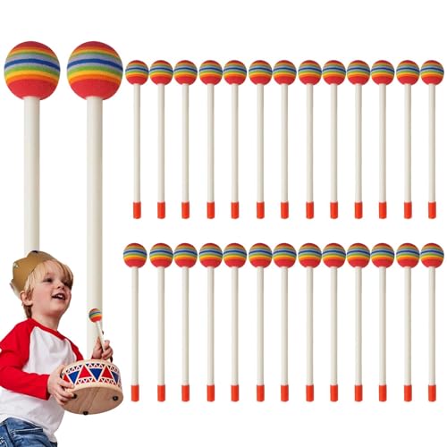 Lollipop Drumsticks, 28 Rhythmus Sticks für Musikinstrumente, Handtrommel Drumsticks, Rainbow Lollipop Sticks, Musik Percussion Instrument, Bagu