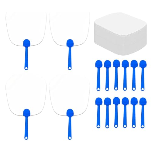 Pcivzxam 50 Stück -Fächer zum Basteln Von Paddelfächern, Blanke Malfächer, Basteln für Kinder, Handfächer, Malen und Basteln für Kinder