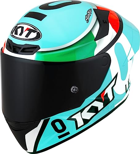 KYT TT-Course Leopard Replica Helm (Blue/Green,S (55/56))