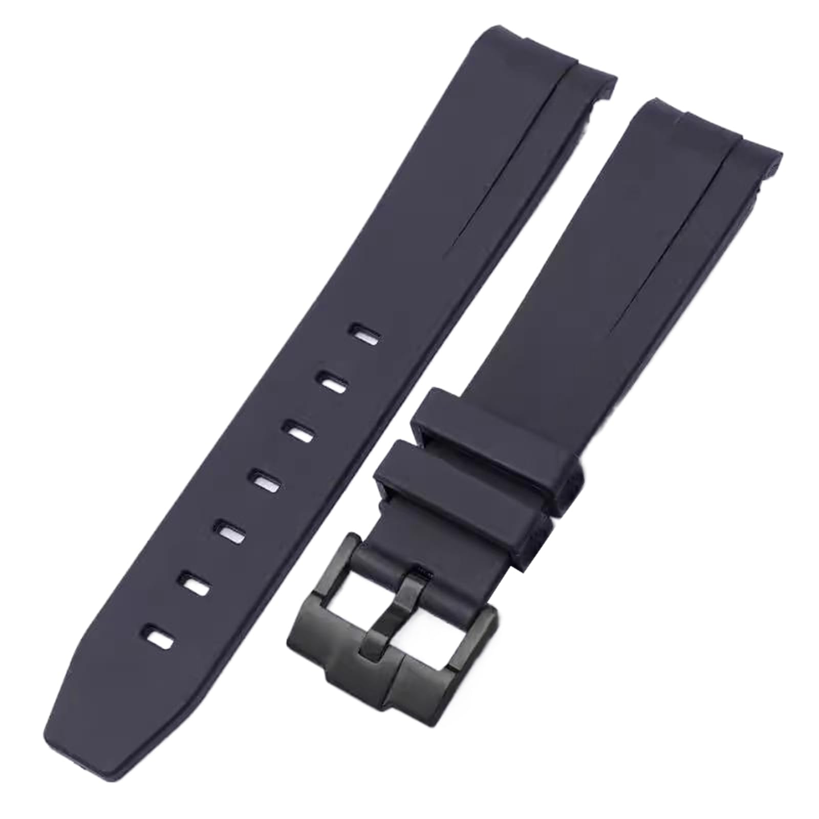 Uhrenarmband Blau Grün Schwarz Arc Mouth Rubber 20mm 21mm Zubehör Uhrenkette, Farbe 2, 20mm