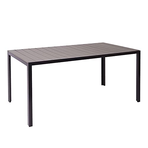 Mendler Gartentisch HWC-F90, Tisch Bistrotisch, WPC-Tischplatte 160x90cm - grau