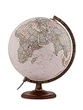 National Geographic – Globus-Walnuss und Metall, beleuchtet, in italienischer Sprache, 30 cm, Sepia (mapiberia Gold Executive)