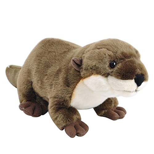 DANAIM Flussotter Plüschtier, 18 Zoll Flussotter Stofftier Simulation Niedlicher Otter Wildtiere Modellpuppen Geschenke for Kinder Geburtstag Weihnachten