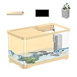 Aquarium-Set, Wandmontage, kleines Aquarium, kreatives Fischaquarium mit Korb, präzisionsgefertigtes handgefertigtes Aquarium für Quallen, Guppy, 19 x 18 cm