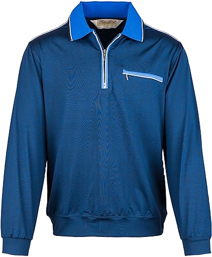 SOUNON Langarm-Poloshirt für Herren Dunkelblau (M1), Groesse: XL