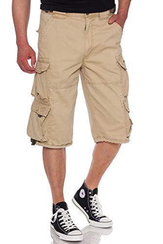 Jet Lag Herren Cargo Shorts Modell 007 B Short in vielen Farben, Farbe:Beige, Größe:5XL