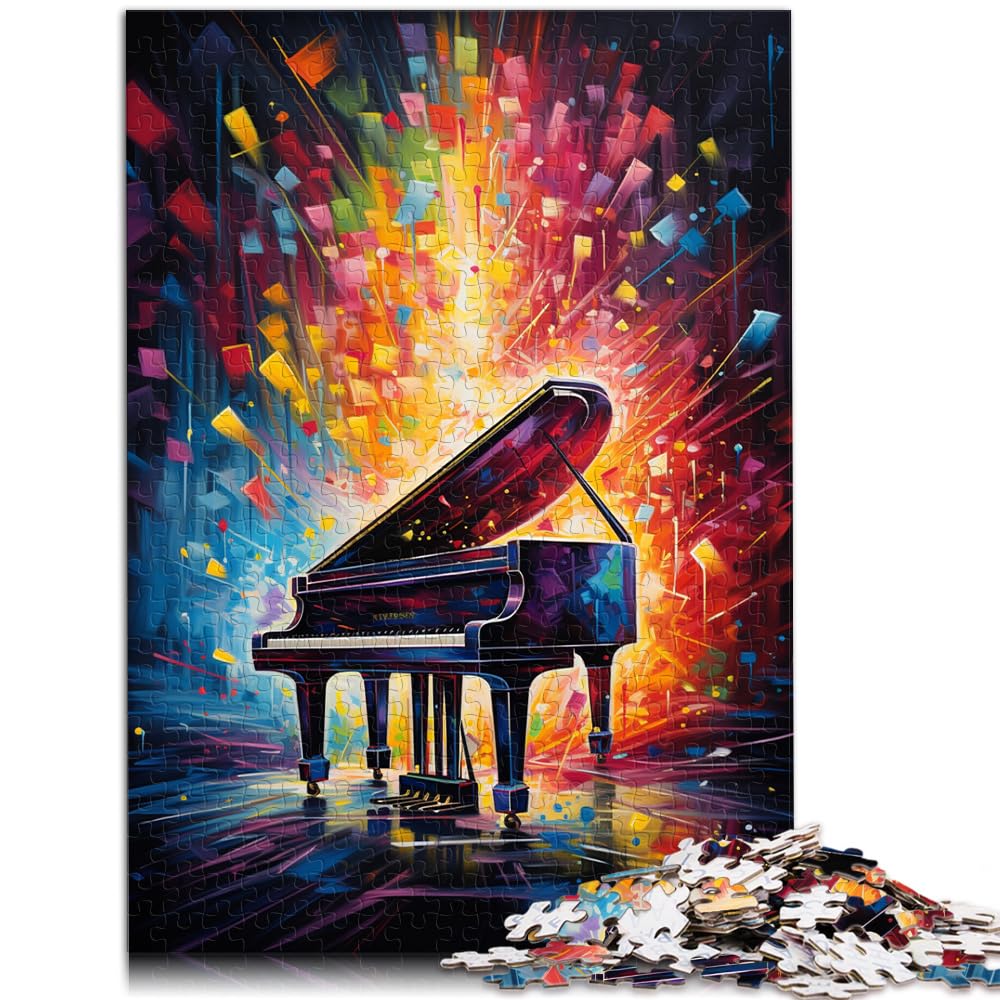 Puzzle, Klavier, farbenfrohes 1000-teiliges Puzzle für Erwachsene, Holzpuzzle, schwieriges, schweres Puzzle für Frauen und Männer, 1000 Teile (50 x 75 cm)