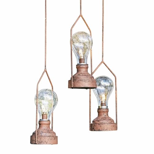 Loberon® LED-Hängelaterne 3er Set Chambéry, Eisen, H/Ø ca. 59/7 cm, antikbraun