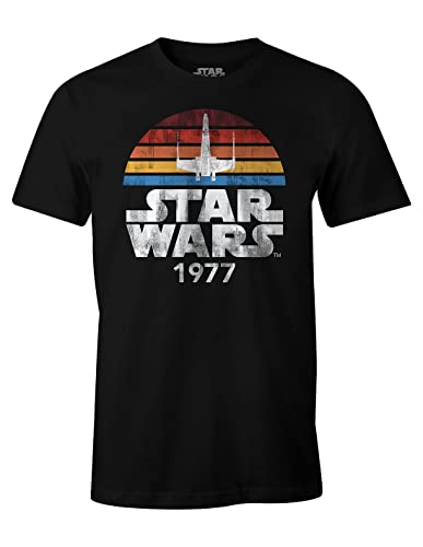 Star Wars Herren T-Shirt 1977 Retro Baumwolle schwarz - M