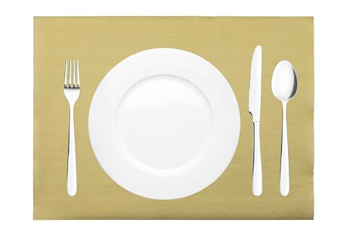 Mank Tischset aus Airlaid Uni | Tischsets 40 x 30 cm für Gastronomie und Feiern |100 Stück (Gold)