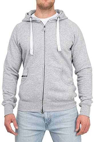 Happy Clothing Herren Kapuzenjacke mit Zip, Grau Meliert, XL