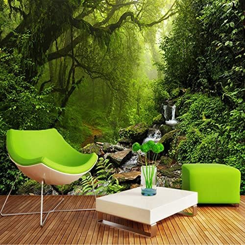 XLMING Grüner Wald Naturlandschaft 3D Tapeten Home Esszimmer Sofa Schlafzimmer Wohnzimmer TV Hintergrund-430cm×300cm