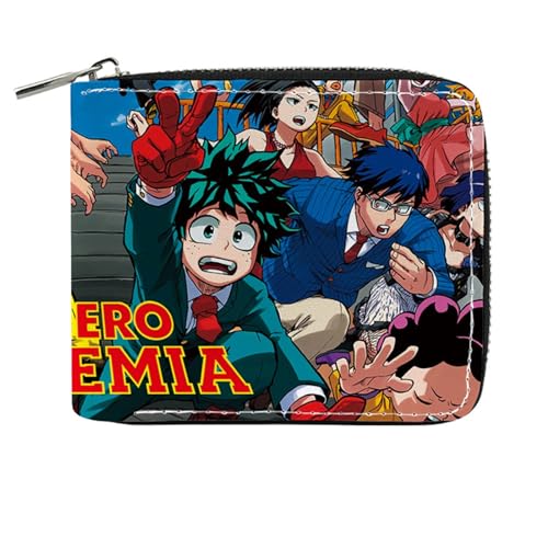 RYNDEX My He-ro Academ-ia Anime Wallets, Geldbörse Leder mit Reißverschluss, Mädchen Geldtasche mit Münzfach und Geldscheinfach(Color:Multicolor 3)