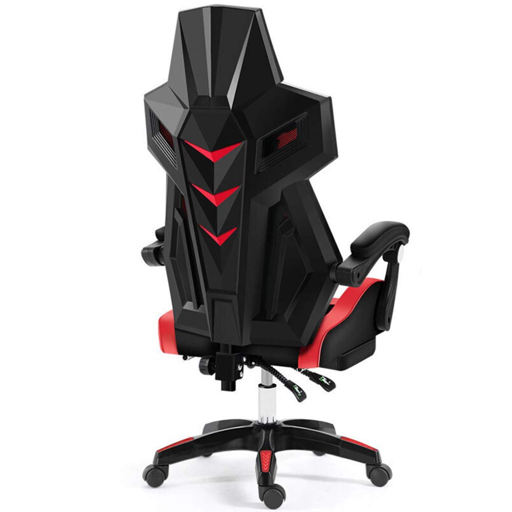 Home Office Ergonomischer Schreibtischstuhl, Gaming-Stuhl, Bürostuhl, ergonomisch gestalteter, atmungsaktiver Hochleistungs-Renndrehstuhl aus Netzstoff mit Latexkissen und Fußstütze,Blacknet