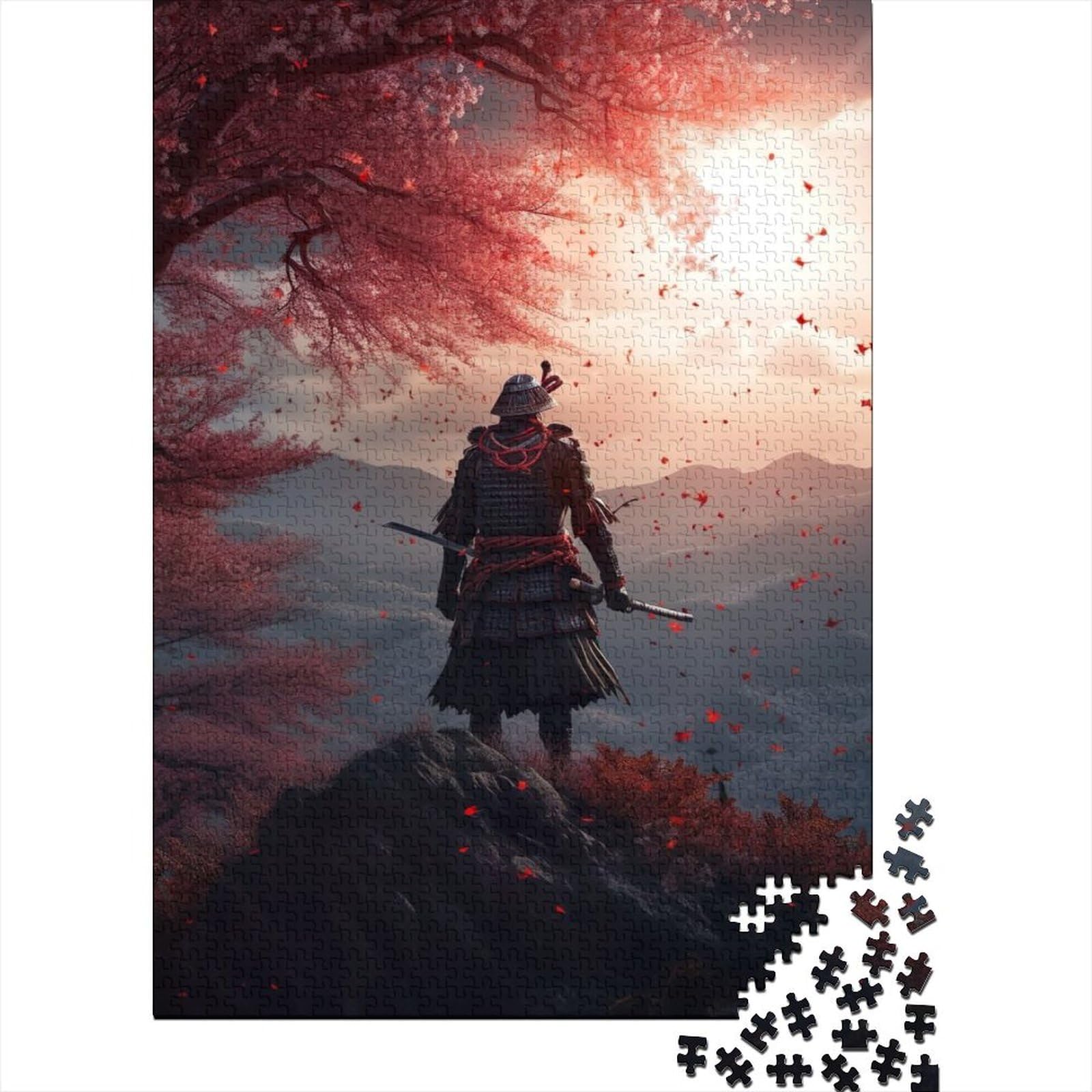 Samurai in den Bergen. Schwieriges, anspruchsvolles Puzzle mit 1000 Teilen für Erwachsene Teenager. Entspannungspuzzlespiele – Denksportaufgabe, 75 x 50 cm