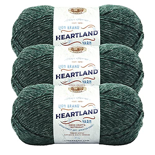 Lion Brand Yarn Heartland Garn zum Häkeln, Stricken und Weben, mehrfarbiges Garn, 3er-Pack, Kings Canyon