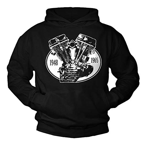 MAKAYA Kapuzenpullover Männer Sweatshirt Biker Motiv Davidson Motorrad Motor Geschenke Männer schwarz Größe XXXXL