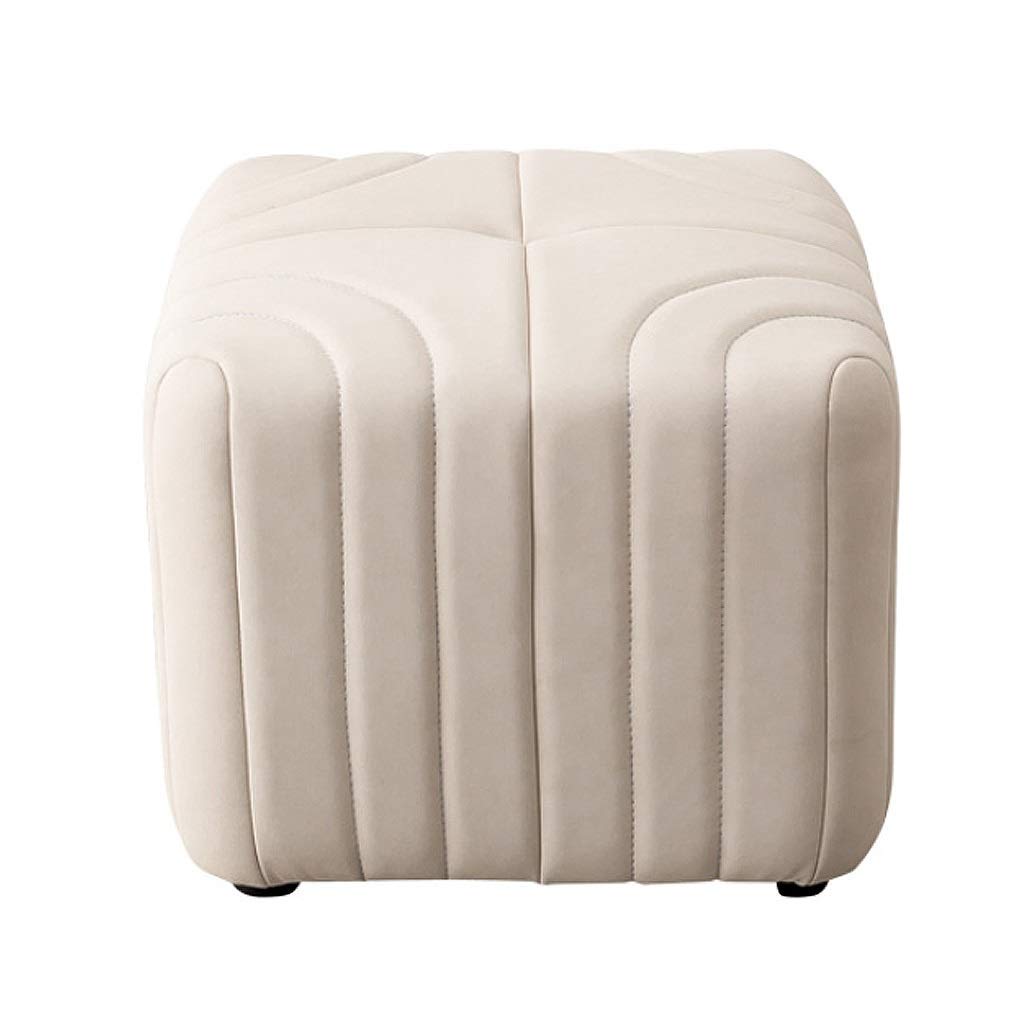 CNBYDK Fußhocker, Fußhocker Pouf Gepolstert Klein, Stuhl Fußhocker Ruhe Modern für Wohnzimmer Schlafzimmer Büro, 45x45x39cm