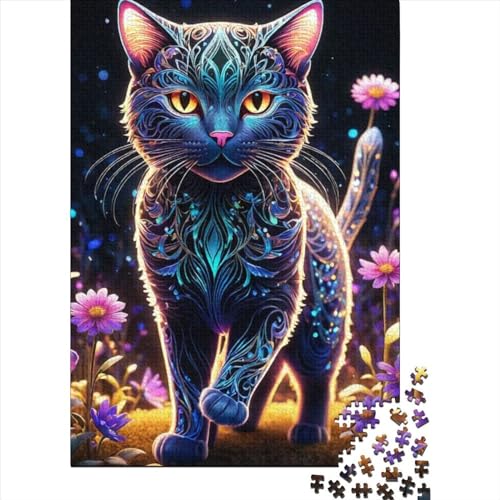 1000-teiliges Puzzle für erwachsene Teenager, Fantasie-Katze für Erwachsene, 1000-teiliges Puzzle, Geschenke zu Weihnachten und zum Geburtstag, Geschenk für Erwachsene und Teenager (Größe: 75 x 50 cm)