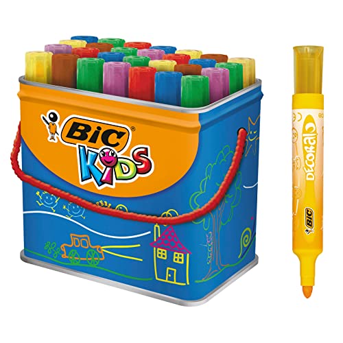 BIC 8412541 KiDS Decoralo Filzstifte, Trommel mit 30 Stück