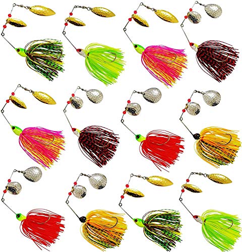 OROOTL Spinner Angelköder Köder Lure Kit - Hart Metall Spinner lockt Multicolor Jig Haken Buzzbait Swimbaits für Hecht Bass Forelle Lachs Süßwasser Salzwasser