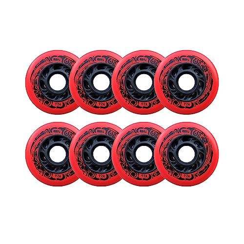 BFVAKBKYT Rollschuh-Räder, Ersatz-Skate-Rollen, 8er-Pack Inline-Skate-Rollen 72 mm 76 mm 80 mm(Red,72mm)