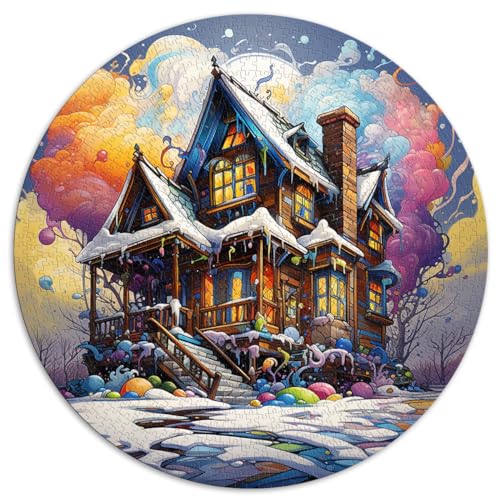 Puzzle für verschneites Haus, 1000-teiliges Puzzle, 26,5 x 26,5 Zoll, Denksportaufgabe, Spaß bei Aktivitäten zu Hause, Geburtstagsgeschenk, Reisegeschenk,