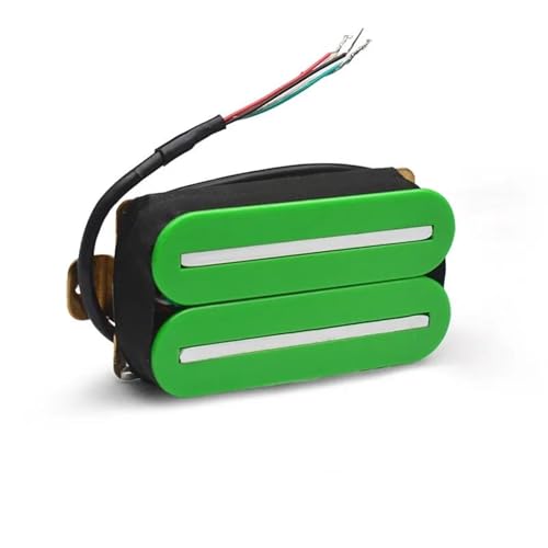 BYBIO E-Gitarre Humbucker Dual Coil Dual Rail Gitarrensteg-Tonabnehmer Mit 57 Mm Stahlstange, Schwarz, Weiß, Grün e Gitarren tonabnehmer (Color : Green)