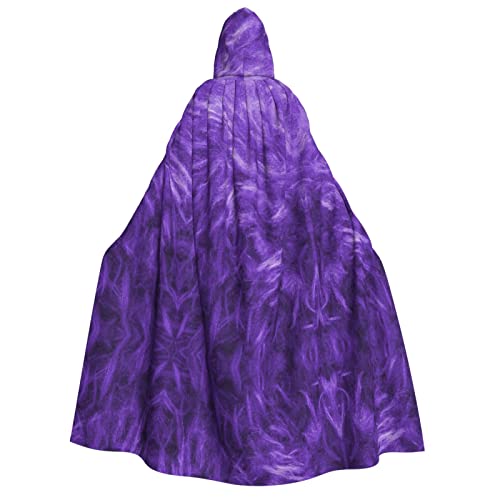 WURTON Unisex Kapuzenumhang mit violettem Aufdruck, Halloween, Karneval, Cosplay, vielseitig, Erwachsenen-Kapuzenumhang