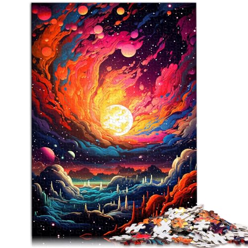 Puzzles als Geschenke „Die farbenfrohe Psychedelia von Neon Planet“ Puzzles für Erwachsene mit 1000 Teilen, Holzpuzzle, Weihnachtspuzzle, Geschenke für 1000 Teile (50 x 75 cm)