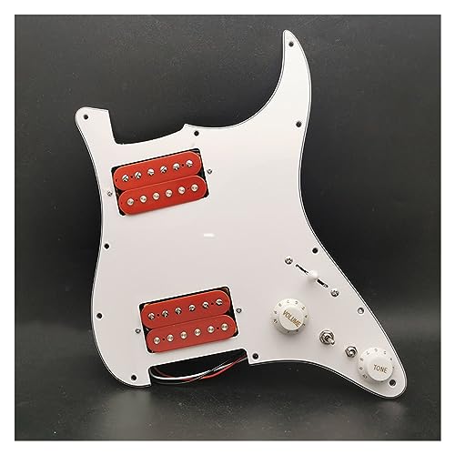 HH Gitarren-Schlagbrett, Humbucker-Spulen-Schlagbrett, Schlagbrett Für E-Gitarre, Zwei Mit Humbuckern Beladene, Vorverkabelte Schlagplatte (Color : Crimson Pickups)