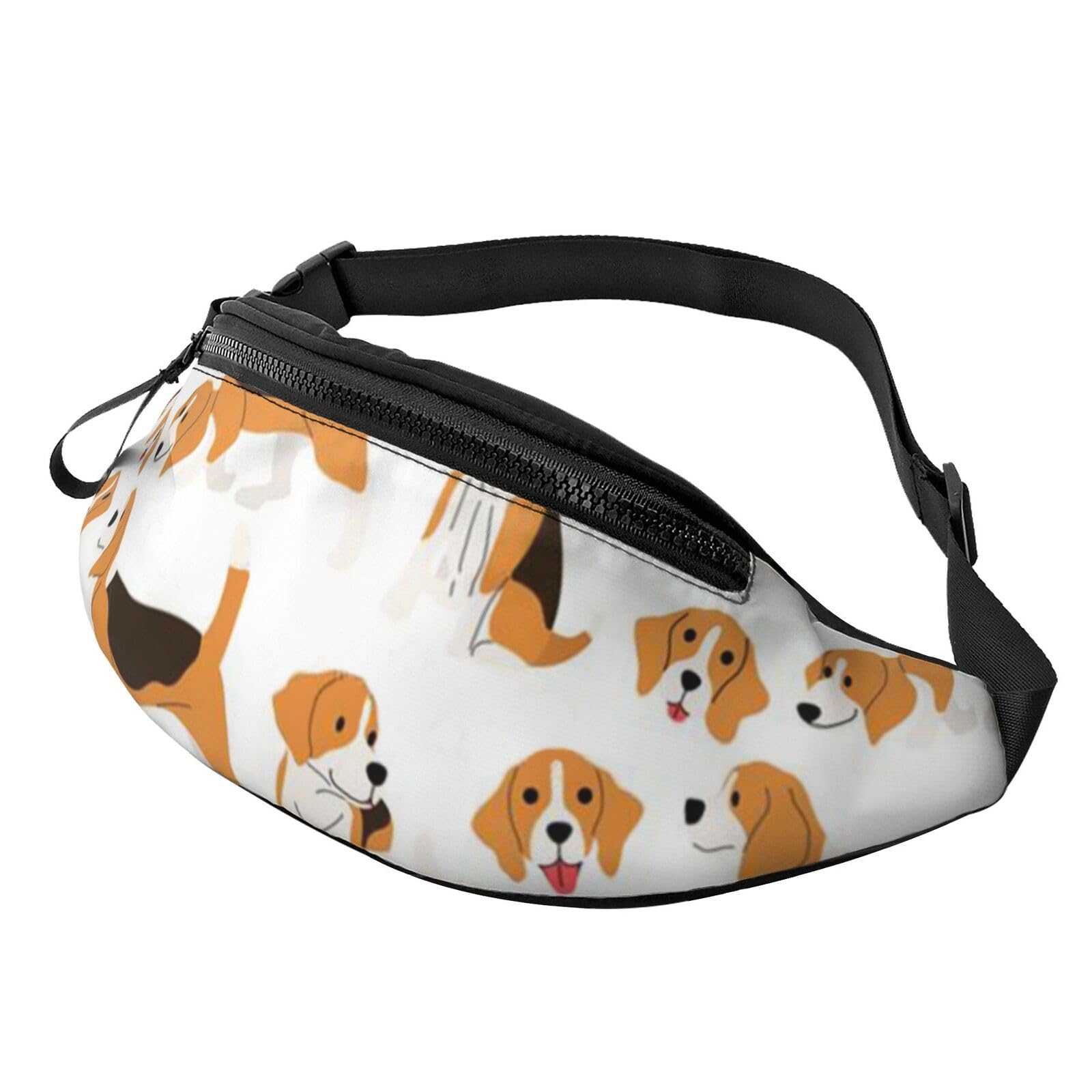 HSJFS Modische Hüfttasche mit niedlichem Giraffen-Druck, verstellbarer Gürtel, lässige Brusttasche, Beagle Dog, Einheitsgröße