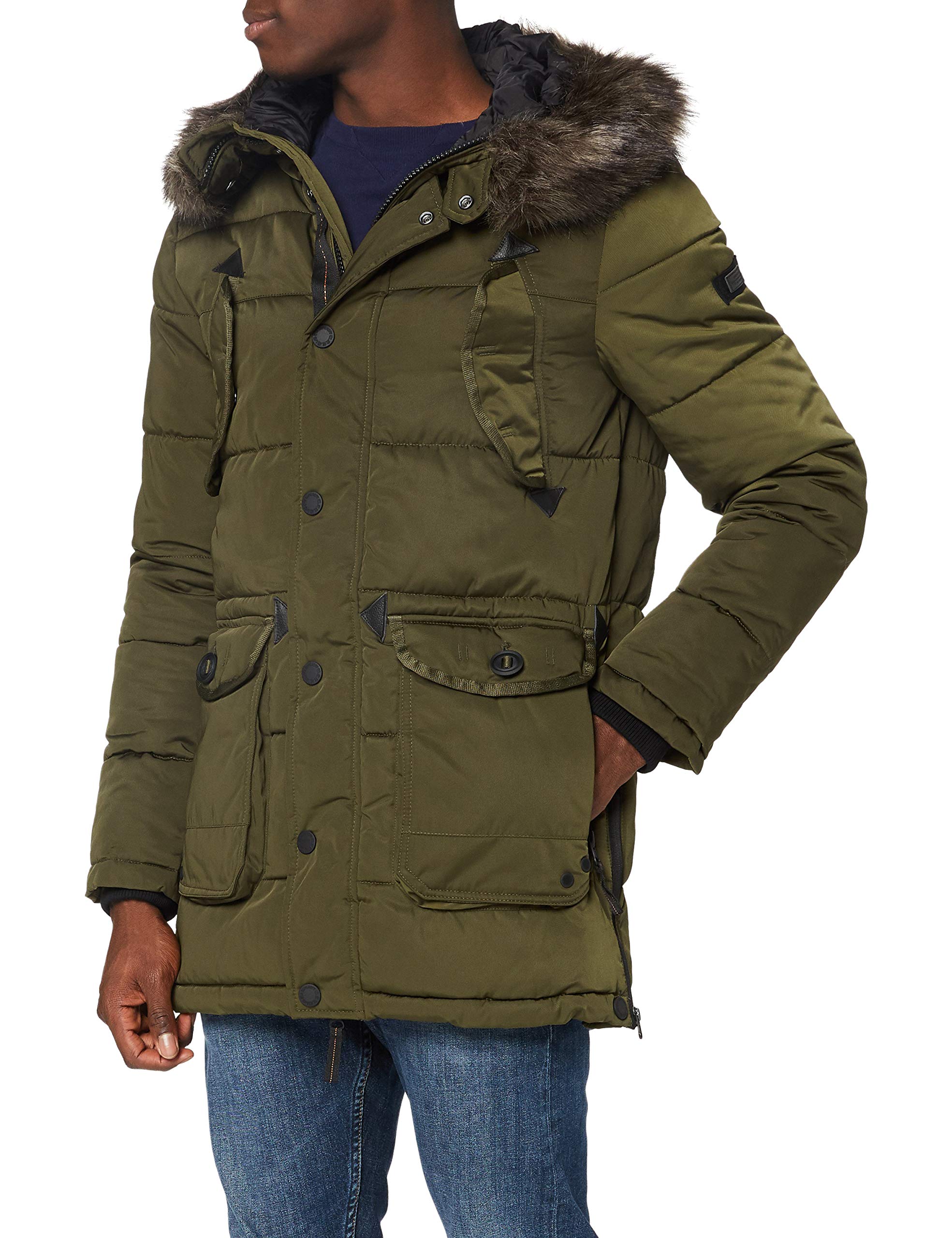 Superdry Mens Chinook Parka, Khaki, Medium