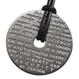 GILARDY GHR-P1DG Human Rights Anhänger P1 Edelstahl Gravur | Schmuck Menschenrechte (Dark Grey)