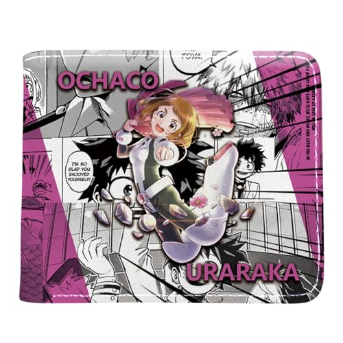 RYNDEX My He-ro Academ-ia Anime Geldbeutel, Schmale Bi-Fold Kleines Portemonnaie, Kunstleder Kreditkartenetui Scheckkartenetui, für Teenager und Junge Mädchen(Color:Multicolor 11)