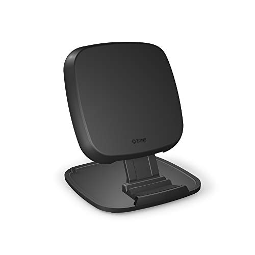 ZENS Qi-zertifiziertes kabelloses Schnelllade-Pad/Ständer 10W Schwarz, Konvertibles Design, Unterstützt Fast Wireless Charging mit bis zu 10 Watt - Funktioniert mit allen Qi-fähigen Geräten