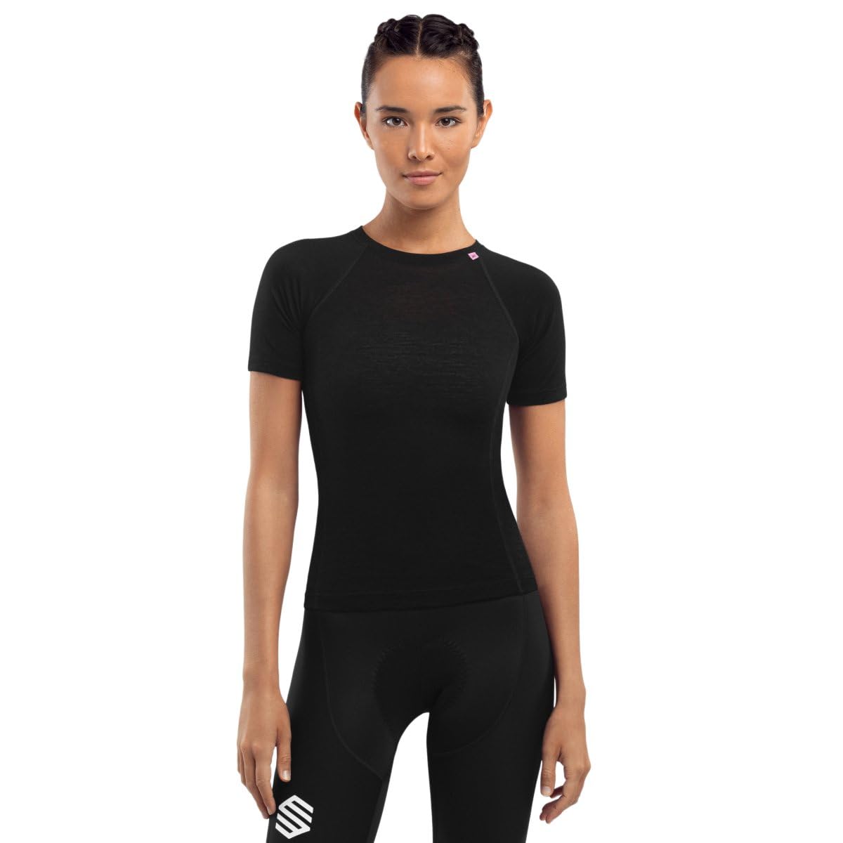 SIROKO - Kurzärmliges Merino-Radsport-Baselayer für Damen SRX Premium Skin - 2XS-XS - Schwarz