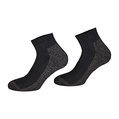 TippTexx24 2 oder 4 Paar Kurze antibakterille Silber Socken mit Anti-Loch-Garantie (Sneakersocken Kurzschaftsocken),X-Static Plus Coolmax (Schwarz - 4 Paar, 43-46)