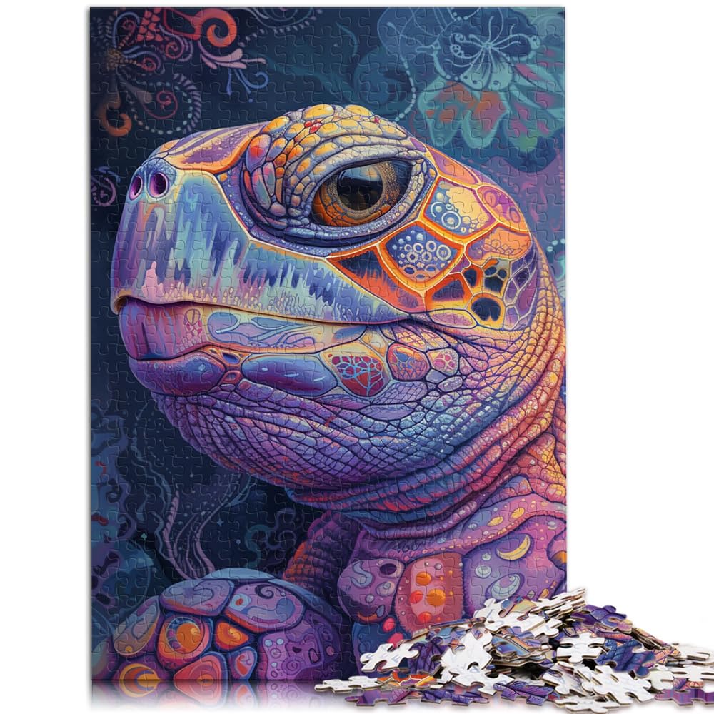 Spielzeug-Puzzle „Psychedelic Planet Turtle“ 1000 Teile Puzzle Holzpuzzle Jedes Teil ist einzigartig – anspruchsvolles, unterhaltsames Familienspiel 1000 Teile (50 x 75 cm)