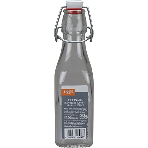 Bügelflasche "Cucinare" 250 ml, 12er-Pack vierkant