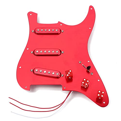 Geladenes Gitarren-Pickguard Gewöhnlicher Schutzplatten-Pickup Crimson SSS-Ladeplatten-Set