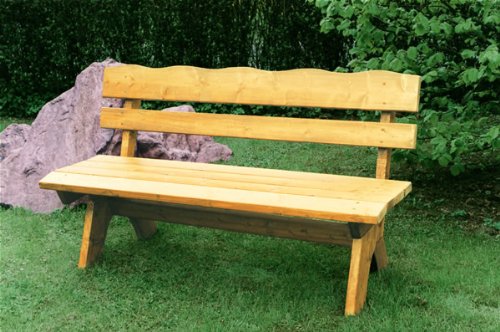 TPFGarden Holzbank DRIEBURG 150cm 3-Sitzer aus Kiefer Massiv Farbe: Hellbraun